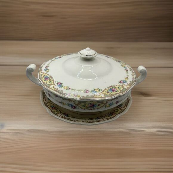 Mt Clemens Other - Antique 1930’s Mt Clemens MILDRED Casserole Covered Vegetable Dish And Plate